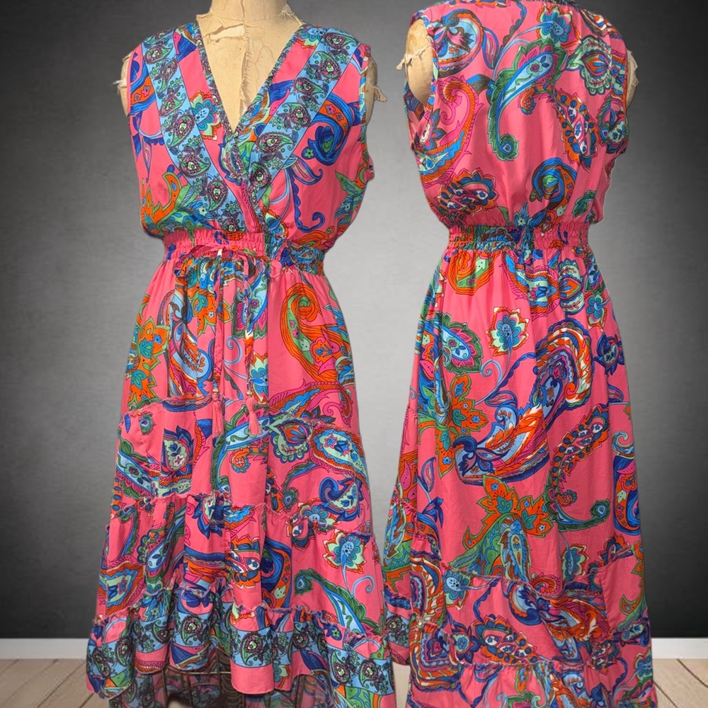 Vibrant Paisley Print Dress
